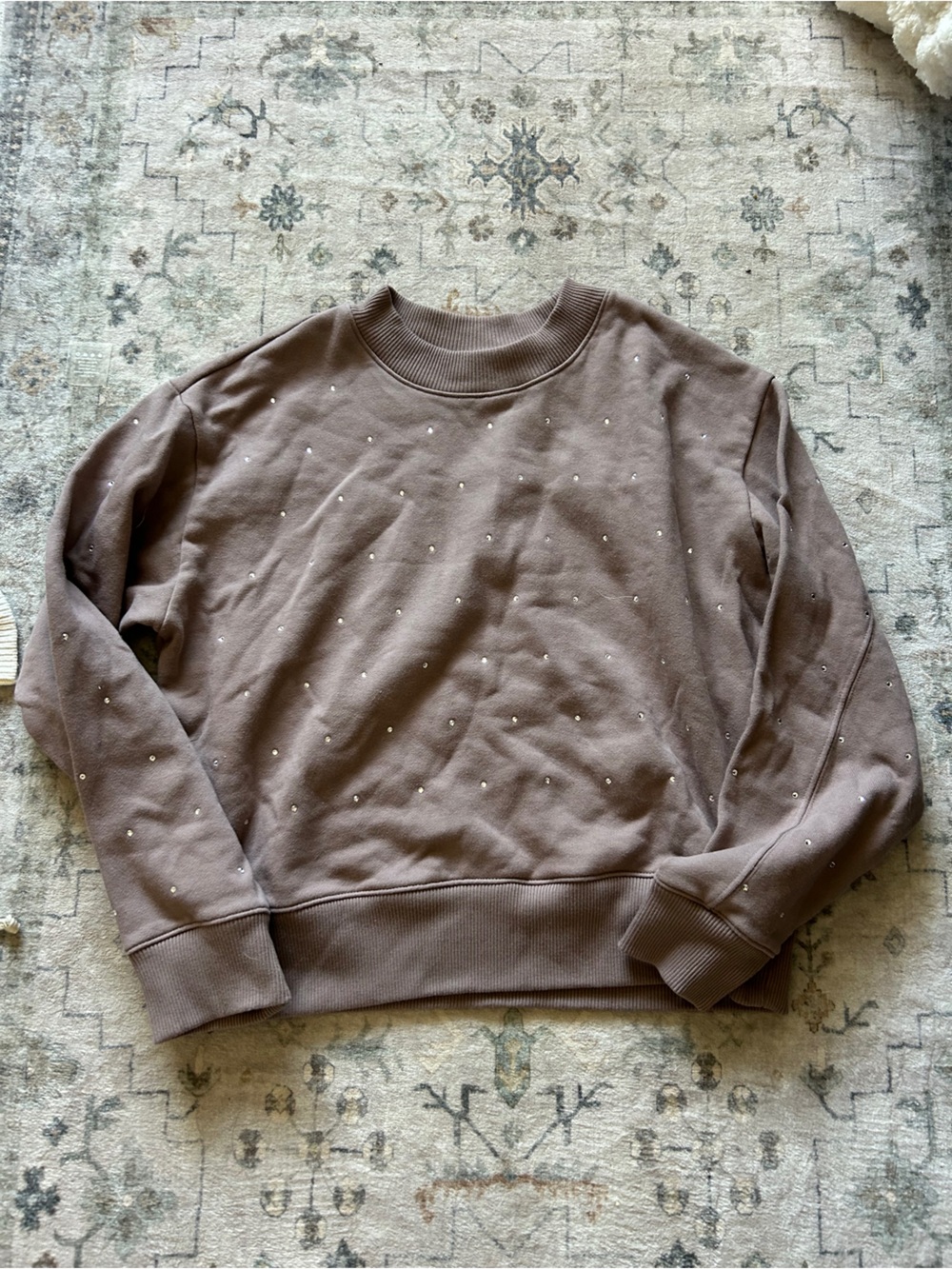 a new day taupe sequin sweater
